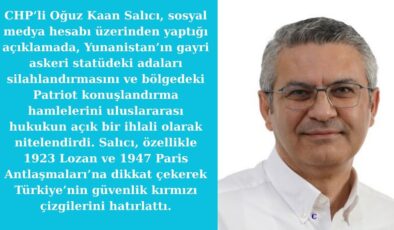 Salıcı’dan Atina’ya “Hukuk” Uyarısı: “Oldubittiyle Alınacak Yol Yoktur”