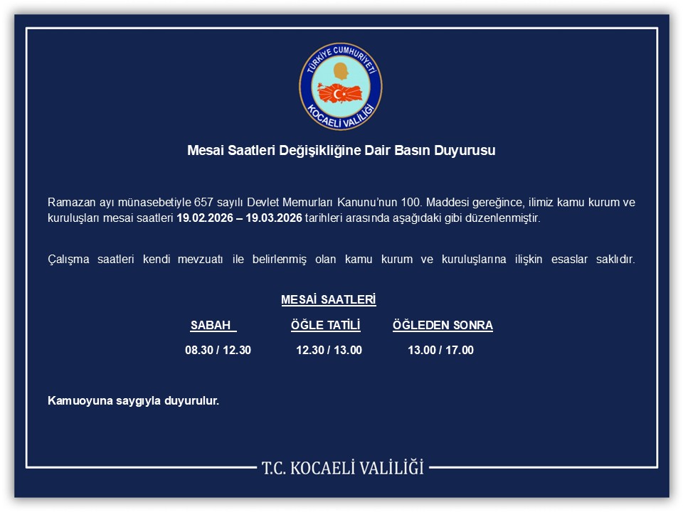 RAMAZAN AYINDA MESAİ SAATİ DEĞİŞİKLİĞİ