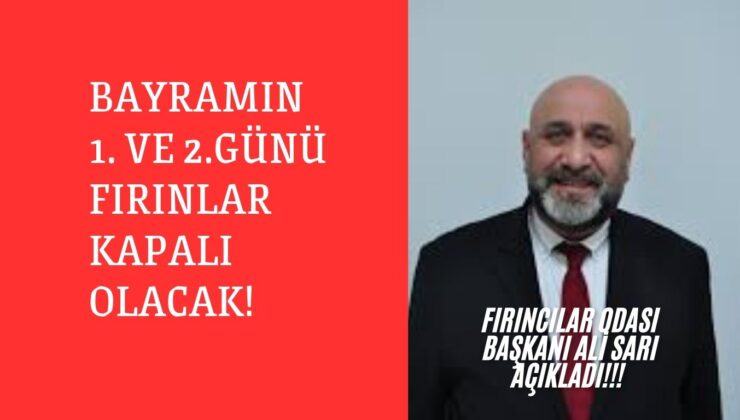 Kocaeli’de Bayramda Fırınların Çalışma düzeni açıklandı