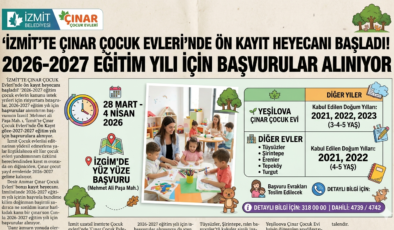 İzmit’te Eğitim Maratonu Başladı: Çınar Çocuk Evleri’nde Ön Kayıt Heyecanı!