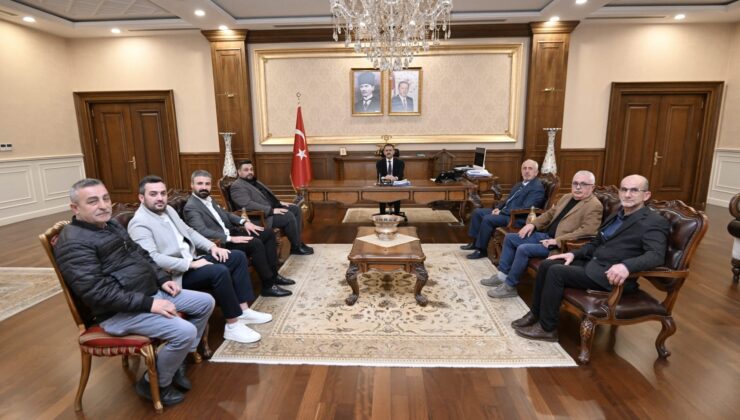 Oto Ticaret Merkezi Başkanı Tamer Ertuğ ve Yeni Yönetiminden Vali Aktaş’a Ziyaret