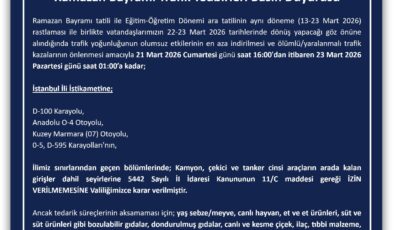 Ramazan Bayramında İlimiz Sınırlarında; Kamyon, Çekici ve Tanker Cinsi Araçlara Yasak