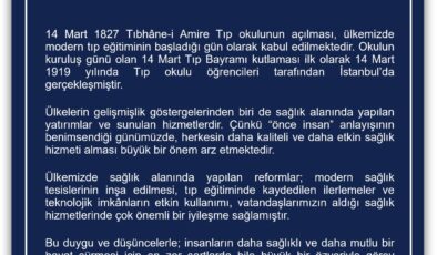 Vali Aktaş!ın14 Mart Tıp Bayramı Kutlama Mesajı