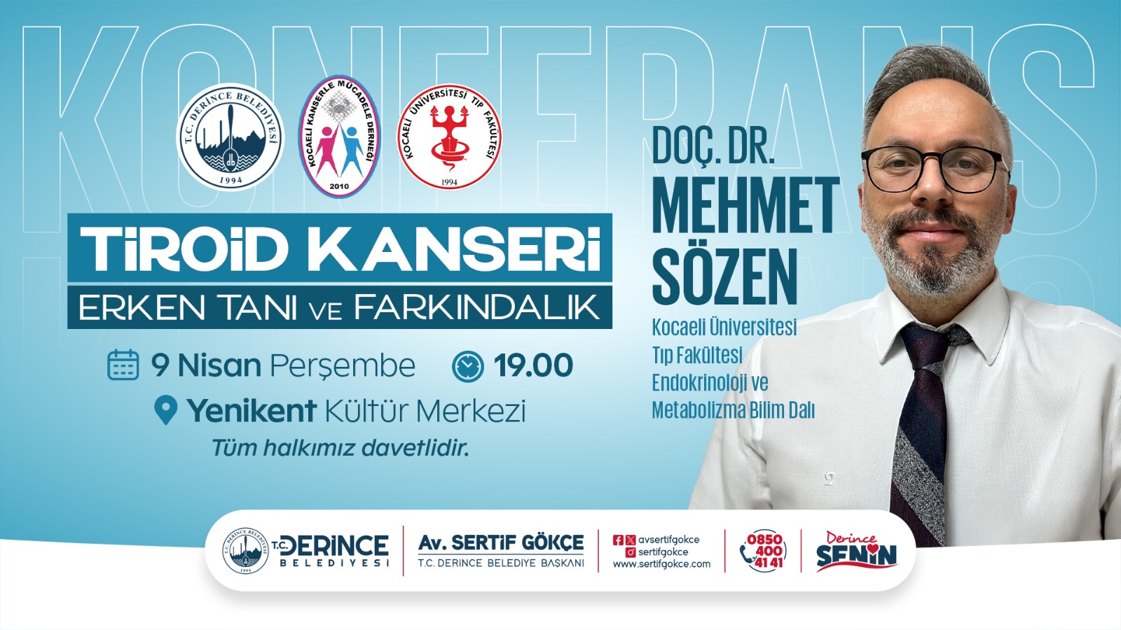 Derince’de Hayati Zirve: Doç. Dr. Mehmet Sözen Tiroid Kanserini Anlatacak!