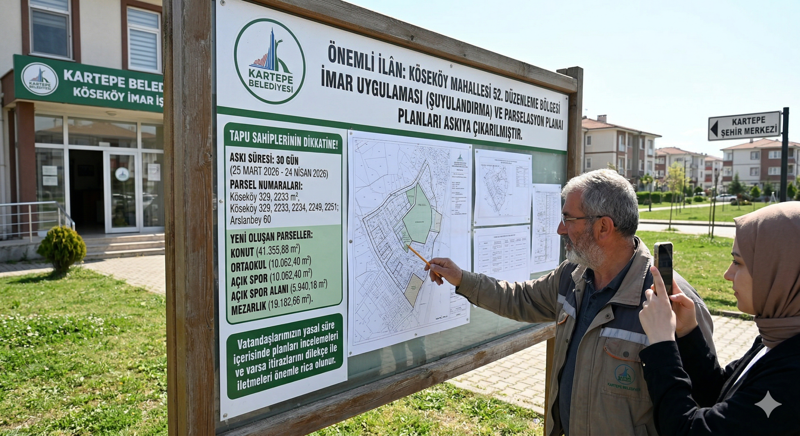Kartepe Köseköy’de İmar Uygulaması Askıya Çıktı! (Mart-Nisan 2026)