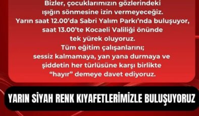 Eğitimcilerden Şiddete Karşı Birlik Çağrısı: İzmit’te Buluşma