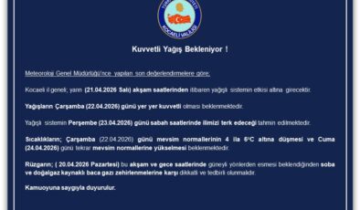 KOCAELİ’YE “KUVVETLİ YAĞIŞ” VE “SOĞUK HAVA” UYARISI: SICAKLIKLAR 6 DERECE BİRDEN DÜŞECEK!