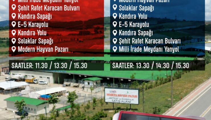 İzmit Belediyesi’nden Müjde: Modern Hayvan Pazarı’na Ücretsiz Ring Seferleri Başlıyor!