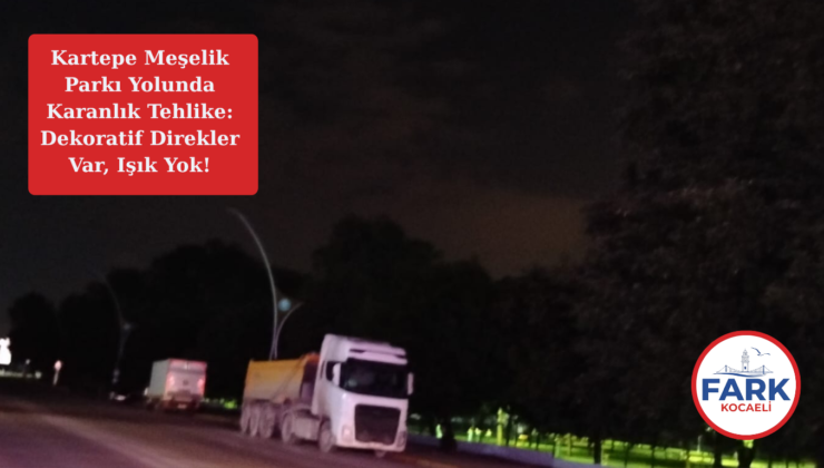 Kartepe Meşelik Parkı Yolunda Karanlık Tehlike: Dekoratif Direkler Var, Işık Yok!