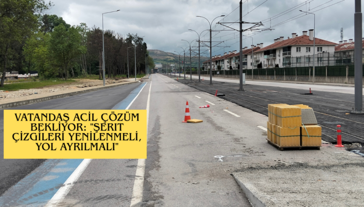Kartepe Stadyum Yolunda Skandal Görüntü: Bisiklet Yolu Yolun Ortasında Kaldı!