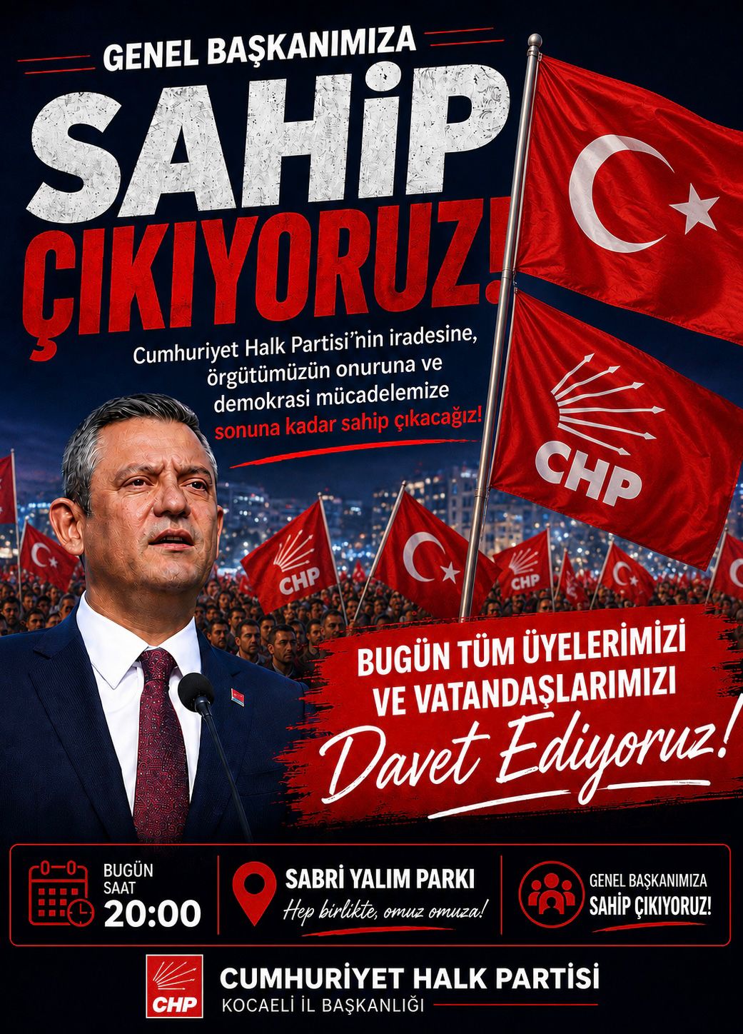 CHP Kocaeli’den Özgür Özel’e Tam Destek: “Burası Atatürk’ün Partisidir, Sarayın Bahçesi Değildir!”