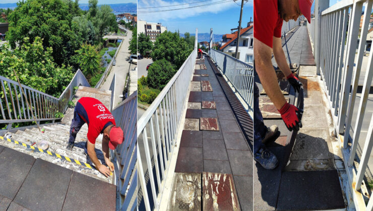 Başiskele Bahçecik Üst Geçidinde Bakım ve Temizlik Çalışması Yapıldı