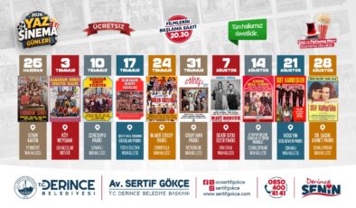 DERİNCE’DE 2026 YAZ SİNEMA GÜNLERİ PROGRAMI AÇIKLANDI