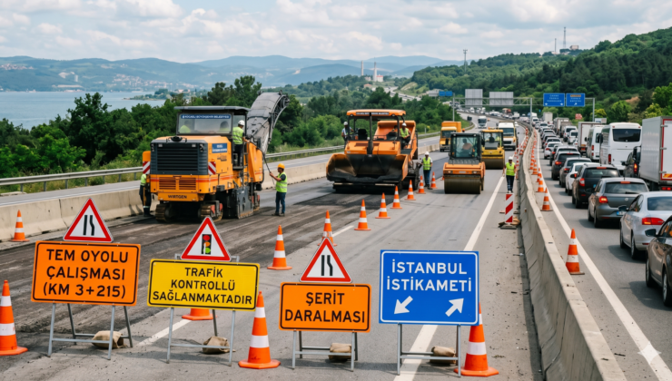Sürücüler Dikkat! TEM Otoyolu Kocaeli Geçişinde Şeritler Daralıyor: Yarın Başlıyor!