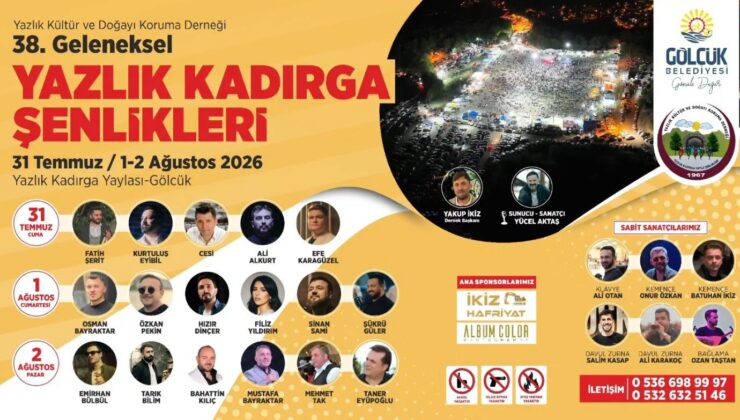 GÖLCÜK’TE KARADENİZ COŞKUSU: 38. GELENEKSEL YAZLIK KADIRGA ŞENLİĞİ BAŞLIYOR