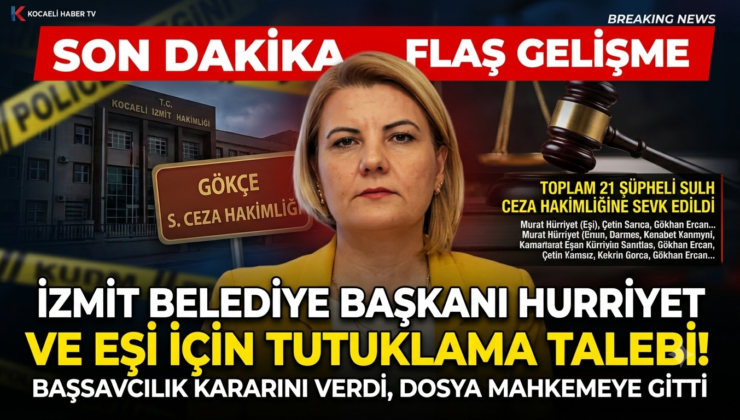 İZMİT BELEDİYESİ’NDE SICAK GELİŞME: BAŞKAN FATMA KAPLAN HÜRRİYET İÇİN TUTUKLAMA TALEBİ