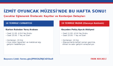 İZMİT OYUNCAK MÜZESİ’NDE HAFTA SONU ATÖLYELERİ DEVAM EDİYOR