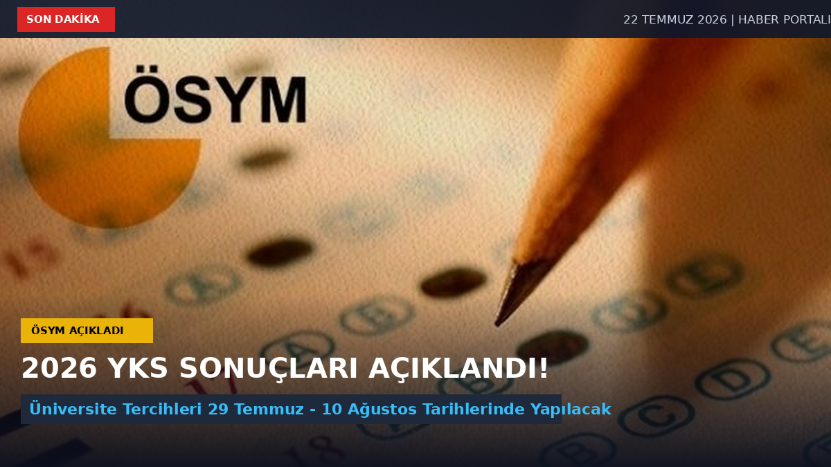 YKS Sonucları ÖSYM Tarafından İlan Edildi: Tercihler 29 Temmuz – 10 Ağustos Tarihlerinde