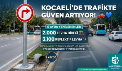 Kocaeli Trafiğine Güvenli Dokunuş: 6 Ayda 5 Bini Aşkın Levha ve Direk Yenilendi