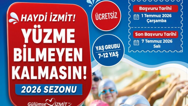 İzmit’te Çocuklar İçin Ücretsiz Yüzme Kursu Kayıtları Başladı