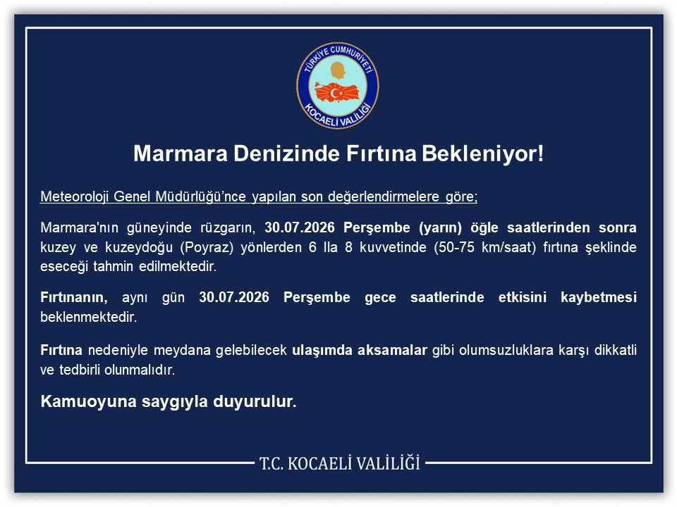 METEOROLOJİ’DEN MARMARA İÇİN FIRTINA UYARISI: POYRAZ SAAT VERİLEREK UYARDI