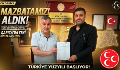 MHP Darıca’da Mazbata Heyecanı: Yavuz Furunci Görevi Resmen Devraldı