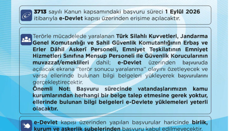 Terörle Mücadelede Yaralanıp Malul Sayılmayanlar İçin Başvuru Süreci Başlıyor!