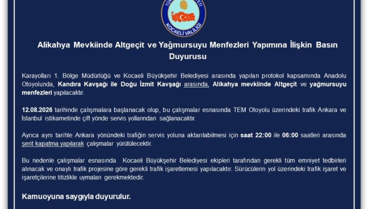 TEM Otoyolu Alikahya Mevkiinde Trafik Düzenlemesi: Çalışmalar 12 Ağustos’ta Başlıyor