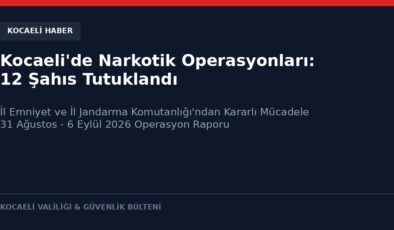 Kocaeli’de Narkotik Operasyonları: 12 Şahıs Tutuklandı