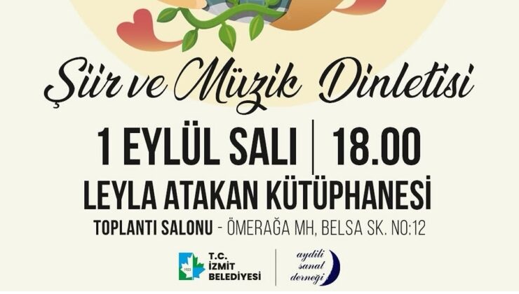 İZMİT’TE 1 EYLÜL DÜNYA BARIŞ GÜNÜ’NE ÖZEL ŞİİR VE MÜZİK DİNLETİSİ