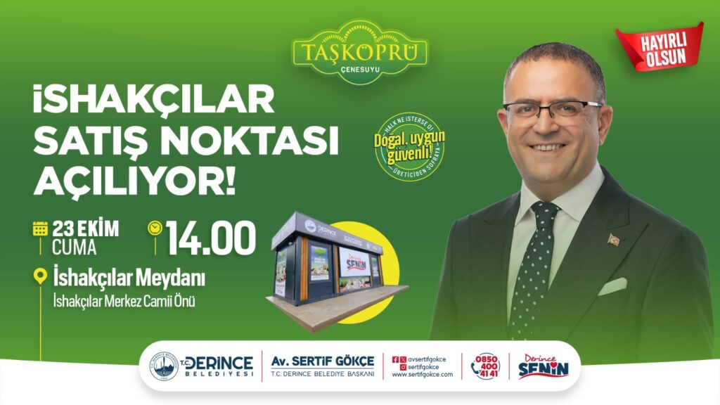 Derince’de DERTAŞ’ın 11. satış noktası İshakçılar Meydanı’nda açılıyor
